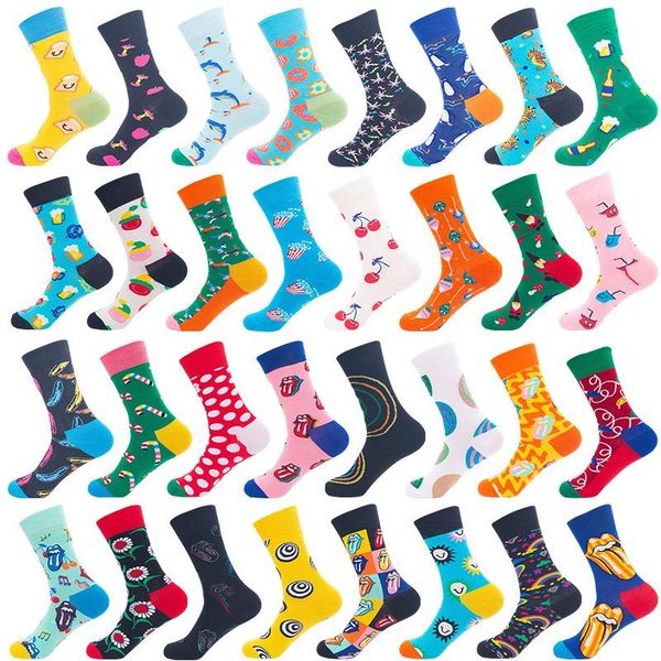 men's socks 32 colors harajuku creative and women's cotton hip-hop skateboard funny tongue personality color matching tube, Black
men's socks 32 colors harajuku creative and women's cotton hip-hop skateboard funny tongue personality color matching tube, Black