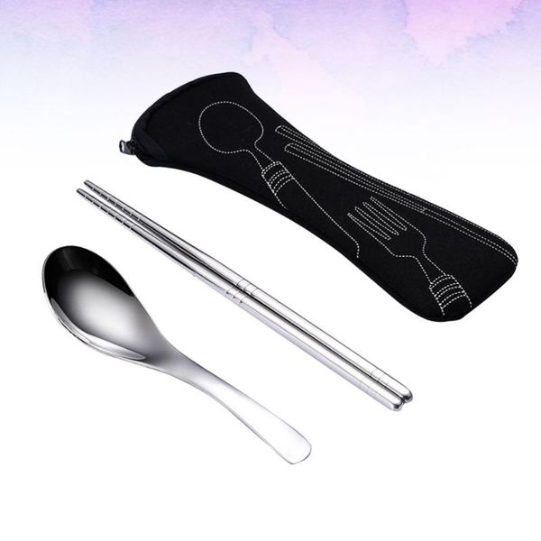 chopsticks spoon set stainless steel portable tableware flatware for daily use (black + silver)
chopsticks spoon set stainless steel portable tableware flatware for daily use (black + silver)