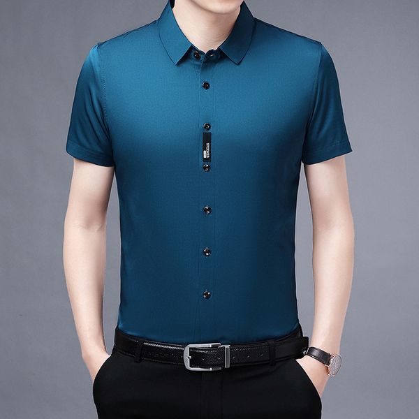 Summer men's Short Sleeve Shirt business casual ice thin shirt loose iron wear, White;black
Summer men's Short Sleeve Shirt business casual ice thin shirt loose iron wear, White;black