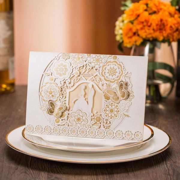 greeting cards butterfly and flowers design paper wedding invitations white invitation with insert blank card envelope 50pcs/pack
greeting cards butterfly and flowers design paper wedding invitations white invitation with insert blank card envelope 50pcs/pack