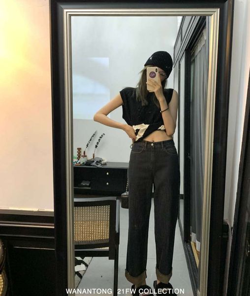 wanantong jing return tong's women's autumn high waist tube loose and thin pants, Blue
wanantong jing return tong's women's autumn high waist tube loose and thin pants, Blue
