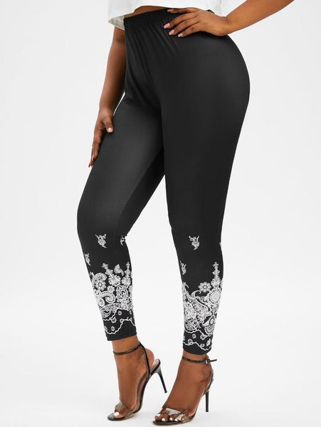 women's leggings rosegal plus size floral paisley print women fashion oversized high waist slim pants for fall, Black
women's leggings rosegal plus size floral paisley print women fashion oversized high waist slim pants for fall, Black