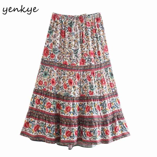 holiday summer boho skirt women elastic high waist vintage floral print female pleated casual long maxi saia 210514, Black
holiday summer boho skirt women elastic high waist vintage floral print female pleated casual long maxi saia 210514, Black