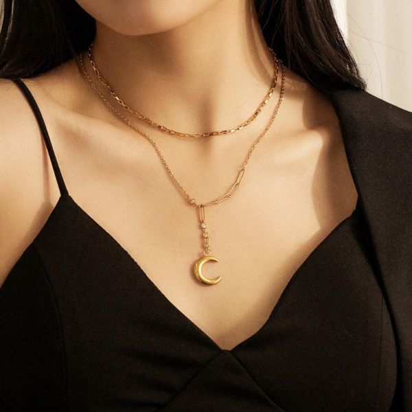 pendant necklaces ladies elegant moon layered necklace alloy chain choker y-shaped clavicle women minimalist jewelry gold, Silver
pendant necklaces ladies elegant moon layered necklace alloy chain choker y-shaped clavicle women minimalist jewelry gold, Silver