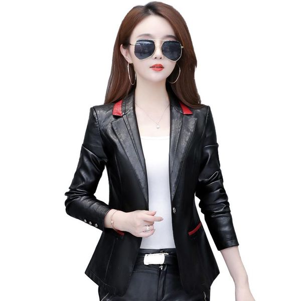 women's leather & faux fashion artificial short jacket women autumn winter small blazer plus size m-5xl casual outerwear coat a3004, Black
women's leather & faux fashion artificial short jacket women autumn winter small blazer plus size m-5xl casual outerwear coat a3004, Black