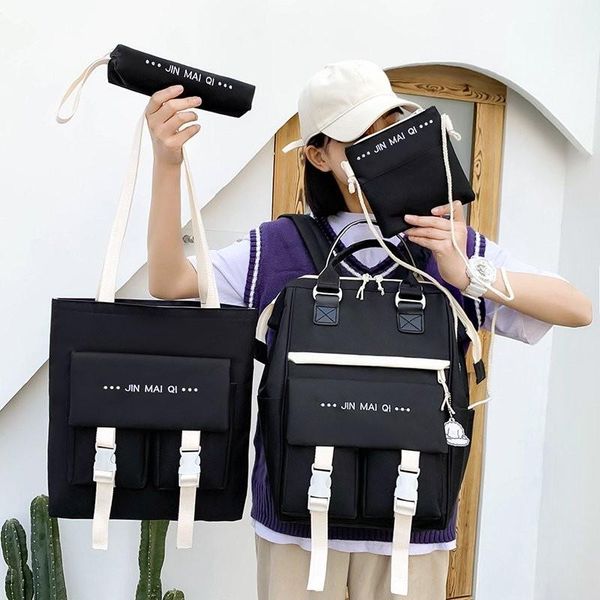 school bags 4-piece fashionable women's backpack canvas large capacity for teenager girls mochila
school bags 4-piece fashionable women's backpack canvas large capacity for teenager girls mochila