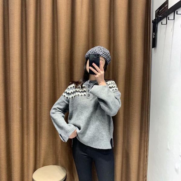 women's sweaters casual grey round neck print button collar sweater winter split long sleeve fashion pullover women retro elegant1 e7yo, White;black
women's sweaters casual grey round neck print button collar sweater winter split long sleeve fashion pullover women retro elegant1 e7yo, White;black
