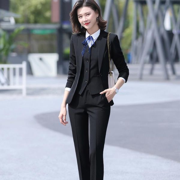 women's two piece pants 3 office lady set women formal work wear pant suit uniform designs single button black gray blazer jacket vest, White
women's two piece pants 3 office lady set women formal work wear pant suit uniform designs single button black gray blazer jacket vest, White