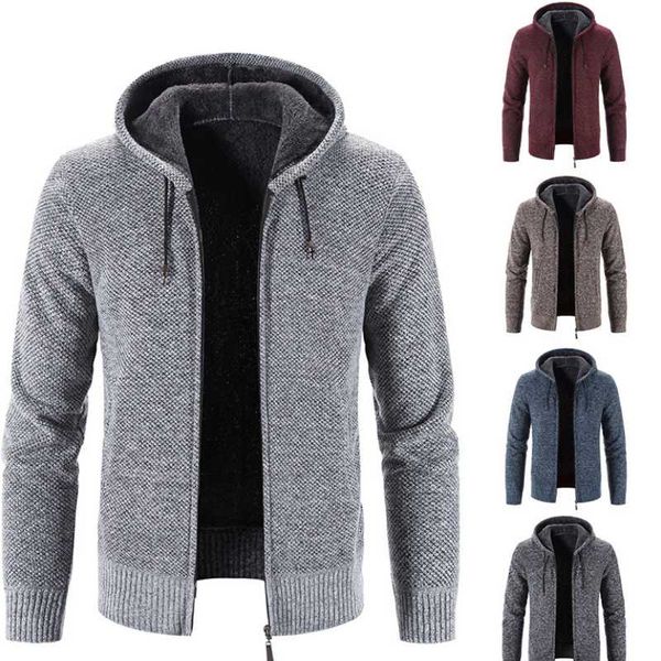 men's sweaters 2021 winter cardigan mens hooded collar fleece warm coat men hoodies jacket solid color zipper sweater my513, White;black
men's sweaters 2021 winter cardigan mens hooded collar fleece warm coat men hoodies jacket solid color zipper sweater my513, White;black