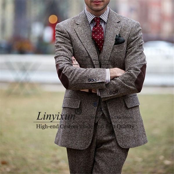 men's suits & blazers classic tweed mens winter 3 piece jacket vest pant set business male blazer slim wedding groom tuxedo formal cost, White;black
men's suits & blazers classic tweed mens winter 3 piece jacket vest pant set business male blazer slim wedding groom tuxedo formal cost, White;black