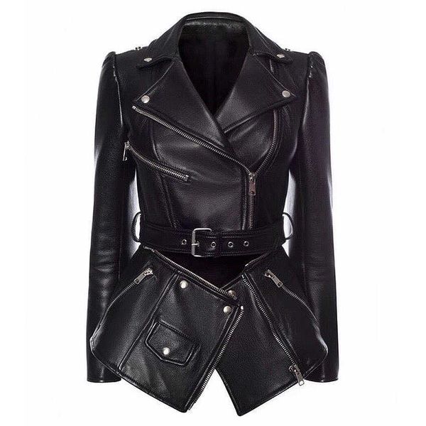 est fashion runway designer jacket women's lower edge detachable zippers faux leather coat 210526, Black
est fashion runway designer jacket women's lower edge detachable zippers faux leather coat 210526, Black