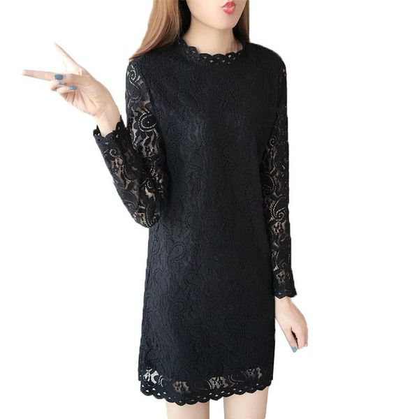 casual dresses spring autumn women's lace dress fashion loose long sleeve female plus size vestidos white black 4xl t357, Black;gray
casual dresses spring autumn women's lace dress fashion loose long sleeve female plus size vestidos white black 4xl t357, Black;gray