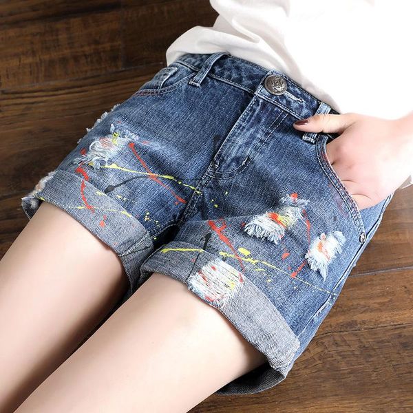 summer denim shorts hole splash paint jeans hemming woman casual cowboy fashion trend short women's, Blue
summer denim shorts hole splash paint jeans hemming woman casual cowboy fashion trend short women's, Blue