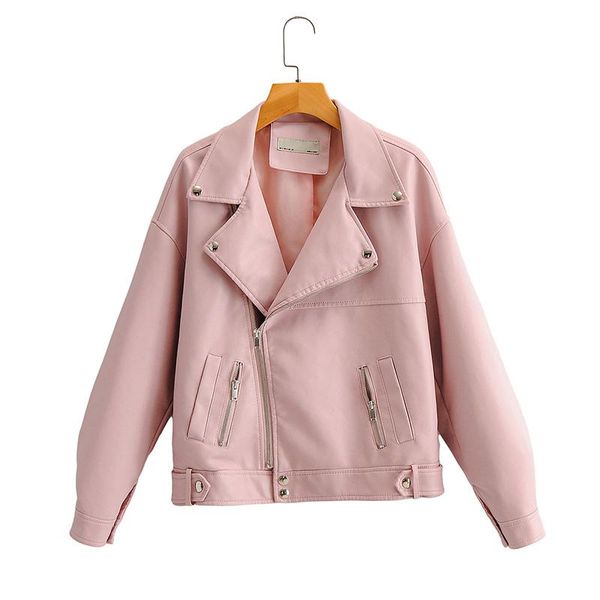 women's leather & faux autumn women jacket casual bf loose soft pu motorcycle punk coat female zipper rivet outerwear, Black
women's leather & faux autumn women jacket casual bf loose soft pu motorcycle punk coat female zipper rivet outerwear, Black