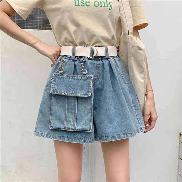 fashion high waist denim women short big pocket loose plus size jeans female summer wide leg with belt, White;black
fashion high waist denim women short big pocket loose plus size jeans female summer wide leg with belt, White;black