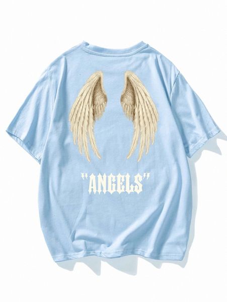 men wing and letter graphic tee x60t#, White;black
men wing and letter graphic tee x60t#, White;black