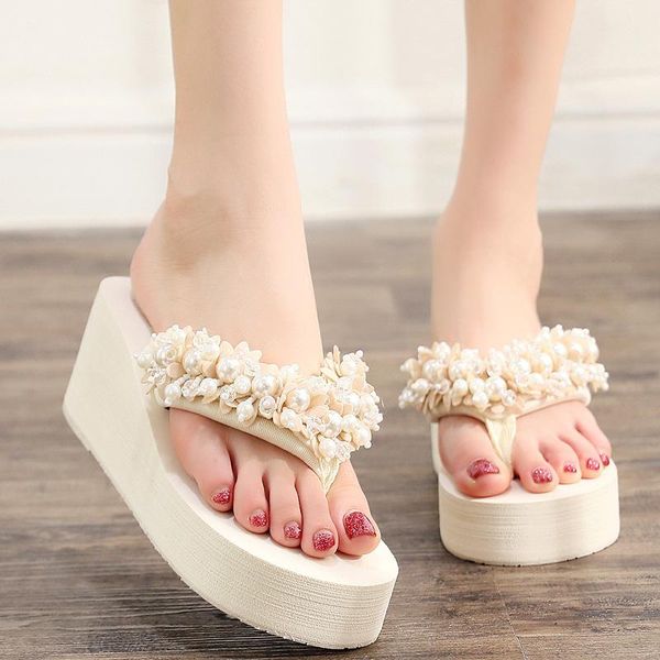 med house slippers platform rubber flip flops shoes on a wedge big size string bead slipers women shale female beach slides hawa, Black
med house slippers platform rubber flip flops shoes on a wedge big size string bead slipers women shale female beach slides hawa, Black