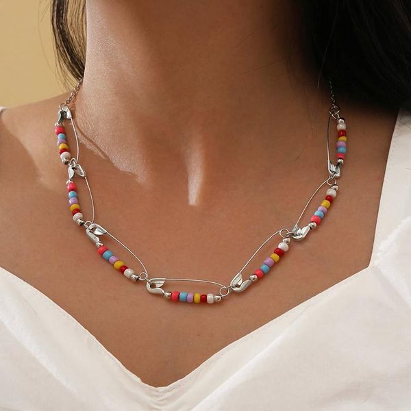 aprilwell colorful bead pin choker necklace for women collarbone chain y2k jewelry gift e girl friend sandals chokers, Golden;silver
aprilwell colorful bead pin choker necklace for women collarbone chain y2k jewelry gift e girl friend sandals chokers, Golden;silver