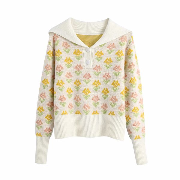 women sweet flower print crew neck knitting sweater female chic long sleeve casual slim pullovers chic 210520, White
women sweet flower print crew neck knitting sweater female chic long sleeve casual slim pullovers chic 210520, White