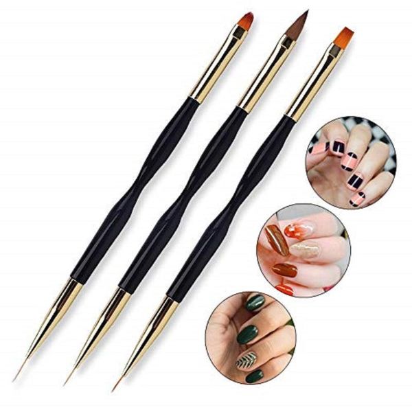 nail brushes 3pcs double ended art liner uv gel painting acrylic brush design nylon drawing pens tools, Yellow
nail brushes 3pcs double ended art liner uv gel painting acrylic brush design nylon drawing pens tools, Yellow