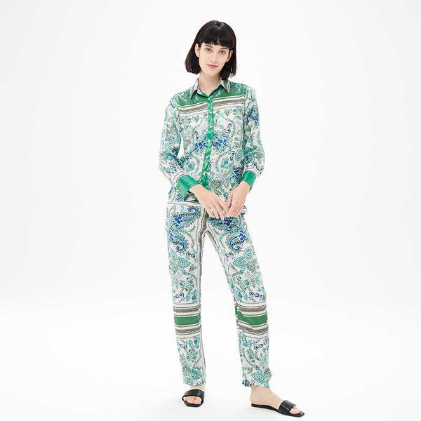 women printed 2 pieces set long sleeve blouse long trousers suit pajamas fashion casual women outfit pants sets 210929, White
women printed 2 pieces set long sleeve blouse long trousers suit pajamas fashion casual women outfit pants sets 210929, White