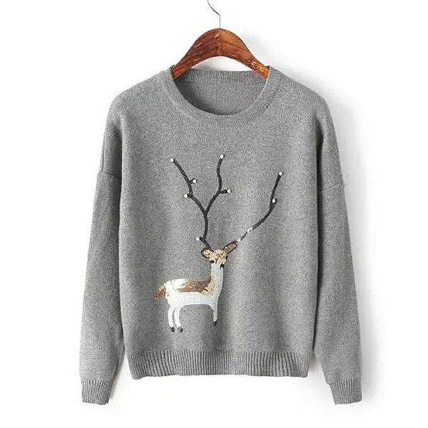 fashion sweater fine woolen autumn and winter fawn pearl sequin nail bead round neck pullover with loose base women's t-shirt, White;black
fashion sweater fine woolen autumn and winter fawn pearl sequin nail bead round neck pullover with loose base women's t-shirt, White;black