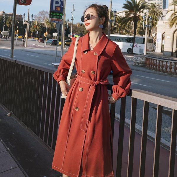 women's trench coats windbreaker middle long 2021 spring and autumn korean loose clothing temperament, this year's knee, Tan;black
women's trench coats windbreaker middle long 2021 spring and autumn korean loose clothing temperament, this year's knee, Tan;black