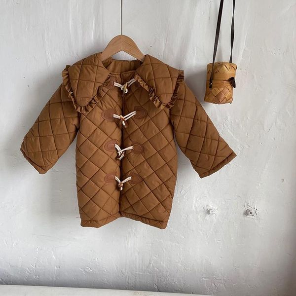 down coat winter autumn girls baby jacket children outwear kids clothes fashion ruffle covered button cotton padded warm 1 to 6 yrs, Blue;gray
down coat winter autumn girls baby jacket children outwear kids clothes fashion ruffle covered button cotton padded warm 1 to 6 yrs, Blue;gray