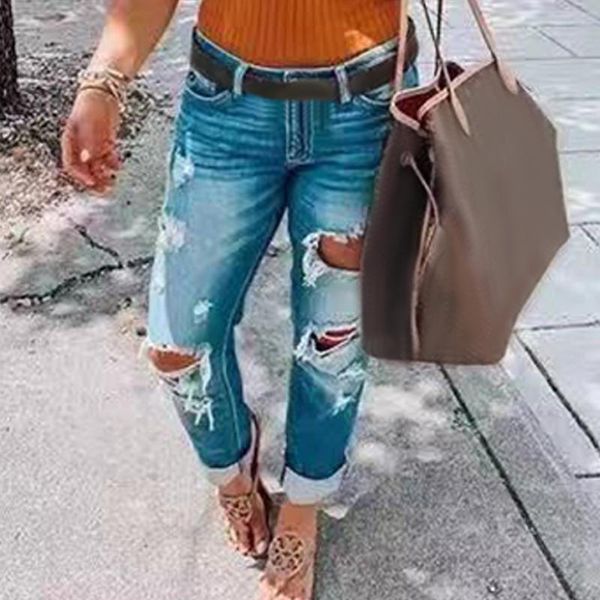 women's jeans vicabo woman fashion 2021 hole pants high street wear summer waist women, Blue
women's jeans vicabo woman fashion 2021 hole pants high street wear summer waist women, Blue