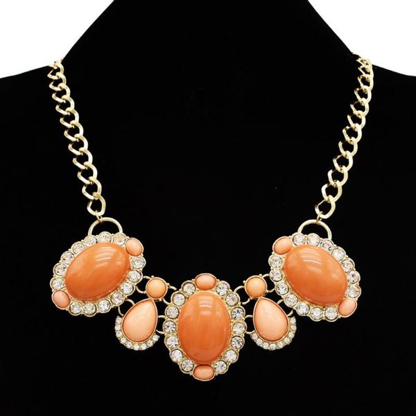 european 3 colors golden link chain necklace clear rhinestone acrylic oval stone pendant choker necklaces women elegant jewelry chokers, Golden;silver
european 3 colors golden link chain necklace clear rhinestone acrylic oval stone pendant choker necklaces women elegant jewelry chokers, Golden;silver