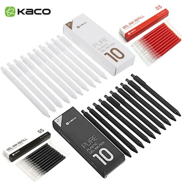 gel pens 10pcs kaco pen 0.5mm signing core durable refill black ink smooth writing for school office stationery
gel pens 10pcs kaco pen 0.5mm signing core durable refill black ink smooth writing for school office stationery