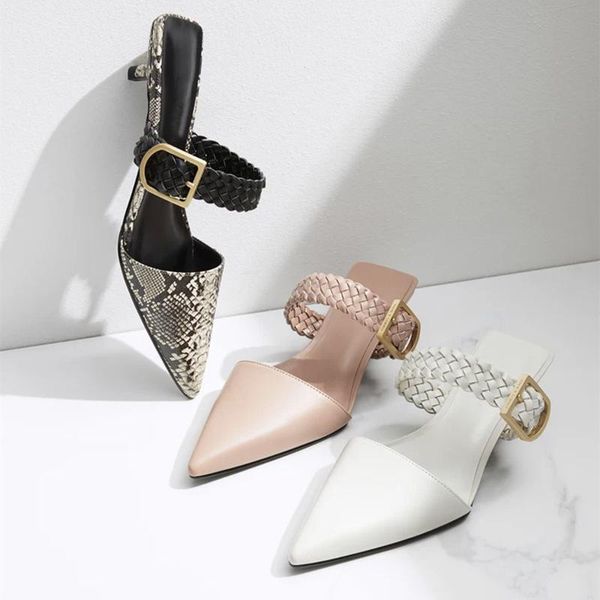 sandals women's pointed toe med thin heels female slippers summer buckle strap mules party beach casual ladies 2021, Black
sandals women's pointed toe med thin heels female slippers summer buckle strap mules party beach casual ladies 2021, Black