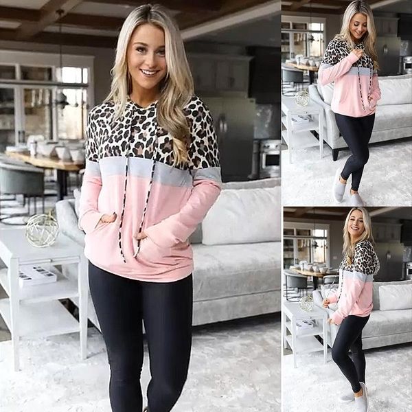 women's hoodies & sweatshirts 2021 autumn and winter leopard print long-sleeved hooded padded hoodie women european american stitching, Black
women's hoodies & sweatshirts 2021 autumn and winter leopard print long-sleeved hooded padded hoodie women european american stitching, Black