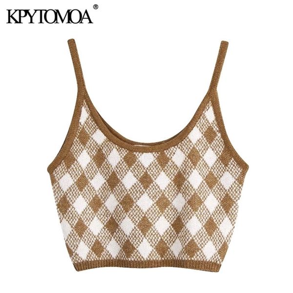 kpytomoa women sweet fashion argyle cropped knitted tank vintage backless thin straps female camis chic 210705, White
kpytomoa women sweet fashion argyle cropped knitted tank vintage backless thin straps female camis chic 210705, White