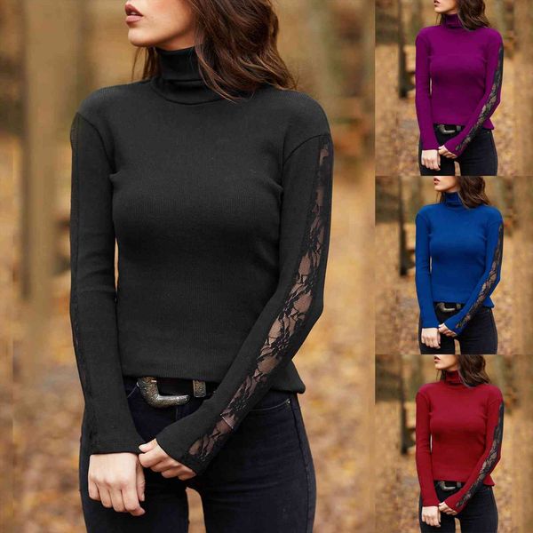 fashion lace knitted slim turtleneck women shirt basic tee casual winter ladies female long sleeve blusas pullover, White
fashion lace knitted slim turtleneck women shirt basic tee casual winter ladies female long sleeve blusas pullover, White