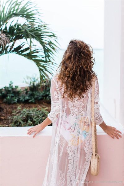 women's swimwear transparent white lace tunic bikini beach cover up plus size women beachwear see through cover-ups long card, White;black
women's swimwear transparent white lace tunic bikini beach cover up plus size women beachwear see through cover-ups long card, White;black