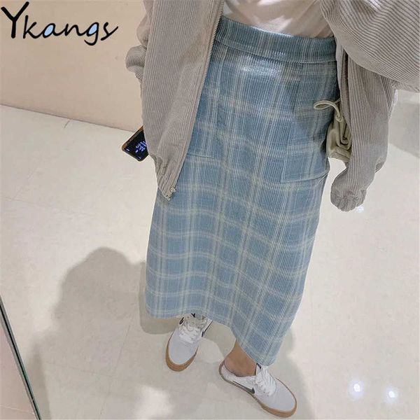sweet vintage plaid blue corduroy straight long skirts women back-slit tender lovely student mid-calf clothes autumn simple 210619, Black
sweet vintage plaid blue corduroy straight long skirts women back-slit tender lovely student mid-calf clothes autumn simple 210619, Black