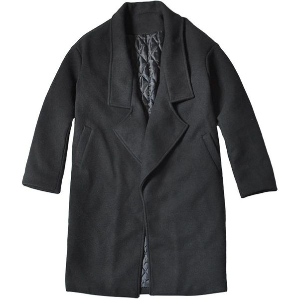 men's wool & blends yamamoto winter medium long tweed coat dark trend youth plus cotton turn-down collar casual garment, Black
men's wool & blends yamamoto winter medium long tweed coat dark trend youth plus cotton turn-down collar casual garment, Black