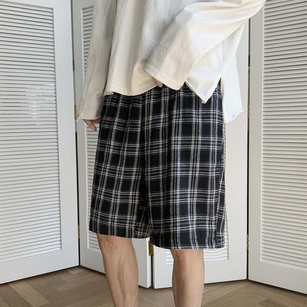 men's shorts summer simple retro plaid pants ins trend loose and breathable youth casual thin section oversized sports five-point, White;black
men's shorts summer simple retro plaid pants ins trend loose and breathable youth casual thin section oversized sports five-point, White;black