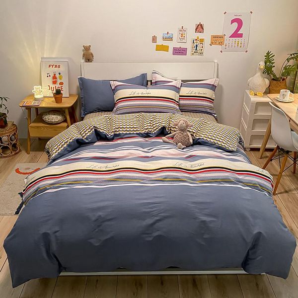 bedding sets stripe full 4pc 100%cotton set duvet cover pillowcase flat sheet bedspreads home textiles el bedclothes bedroom
bedding sets stripe full 4pc 100%cotton set duvet cover pillowcase flat sheet bedspreads home textiles el bedclothes bedroom