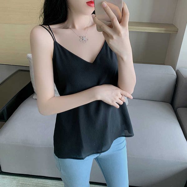 summer korean fashion chiffon tank women solid sleeveless spaghetti strap plus size xxl black s for 210531, White
summer korean fashion chiffon tank women solid sleeveless spaghetti strap plus size xxl black s for 210531, White