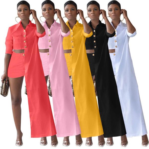 women's tracksuits chiclover casual temperament women two piece set wholesale items irregular long blouses shirt and shorts sets button, Gray
women's tracksuits chiclover casual temperament women two piece set wholesale items irregular long blouses shirt and shorts sets button, Gray