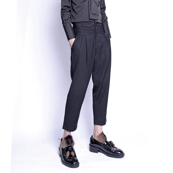 summer hair stylist pants dark stripe small foot 9 cent halen male korean version trim leisure tide. m-2xl men's, Black
summer hair stylist pants dark stripe small foot 9 cent halen male korean version trim leisure tide. m-2xl men's, Black