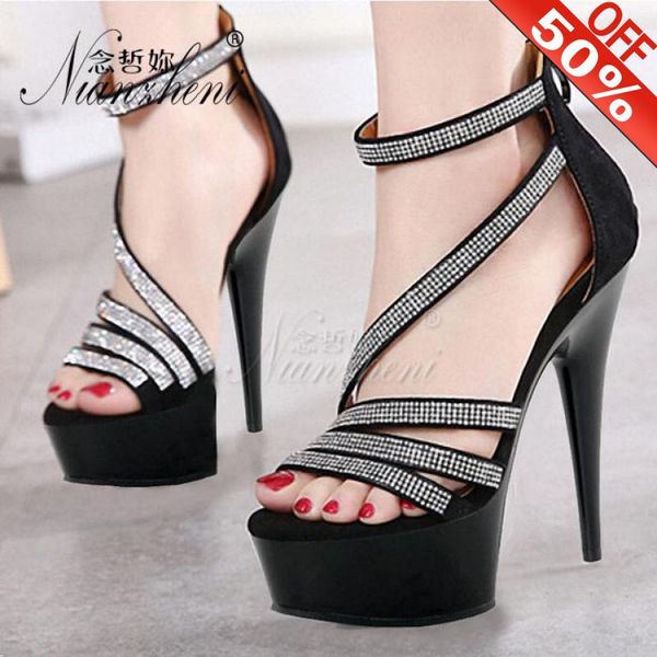 15cm womens summer platform stiletto sandals pole dancing dress ankle strap gladiator shoes 6 inch rhinestone high heels, Black
15cm womens summer platform stiletto sandals pole dancing dress ankle strap gladiator shoes 6 inch rhinestone high heels, Black