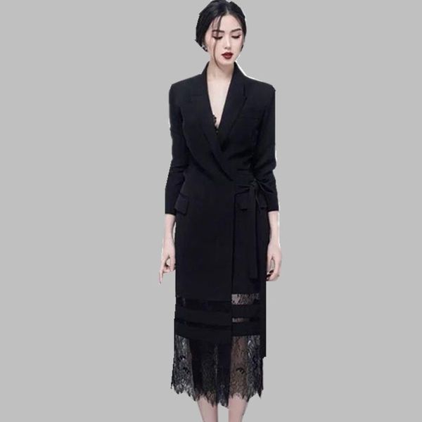 casual dresses notched blazer dress women slim long sleeve lace patchwork party female 2021 spring fashion black, Black;gray
casual dresses notched blazer dress women slim long sleeve lace patchwork party female 2021 spring fashion black, Black;gray