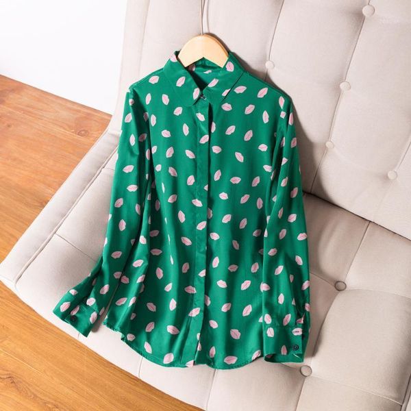 women print silk blouse 100%silk crepe long sleeved turn down collar office blouses 2021 fall winter shirt women's & shirts, White
women print silk blouse 100%silk crepe long sleeved turn down collar office blouses 2021 fall winter shirt women's & shirts, White