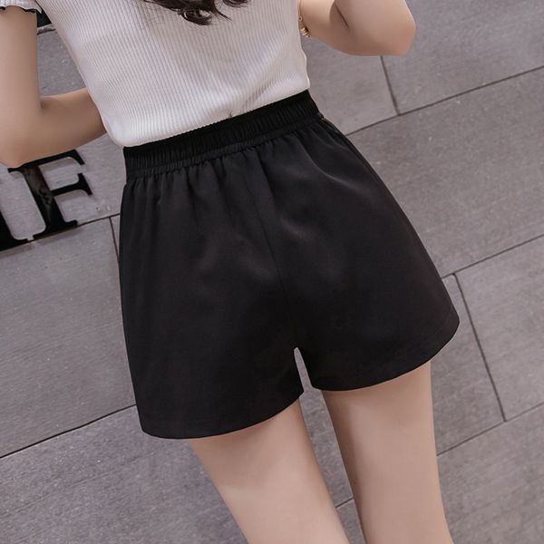 s-3xl simple elastic high-waist chiffon women summer fashion thin black womens sweat ladies shorts feminino 210304, White;black
s-3xl simple elastic high-waist chiffon women summer fashion thin black womens sweat ladies shorts feminino 210304, White;black