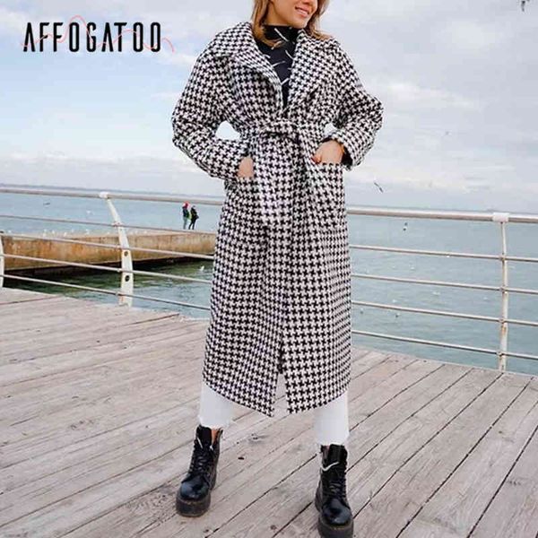 affogato notched plaid woolen straight long coat houndstooth streetwear belt with pocket drop-shoulder sleeve outwear autumn 201224, Black
affogato notched plaid woolen straight long coat houndstooth streetwear belt with pocket drop-shoulder sleeve outwear autumn 201224, Black