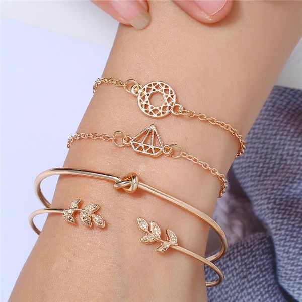 link, chain 4pcs/set bohemian charm bracelets set for women leaf knotted carved hollow open bangle boho jewelry friends party birthday gifts, Black
link, chain 4pcs/set bohemian charm bracelets set for women leaf knotted carved hollow open bangle boho jewelry friends party birthday gifts, Black