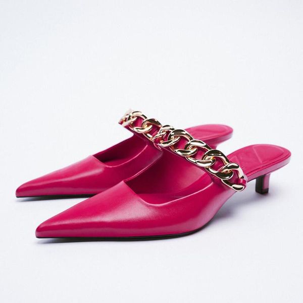 sandals zar 2021 summer pink fashion pointed toe chain high heels outer wear stiletto muller lazy and slippers women, Black
sandals zar 2021 summer pink fashion pointed toe chain high heels outer wear stiletto muller lazy and slippers women, Black